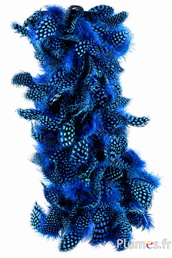 Boa di piume di faraona - Ø 10-12 cm - turchese